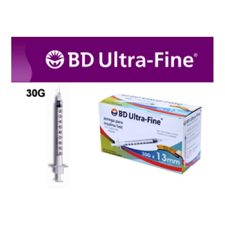 JERINGA BD ULTRA-FINE® PARA INSULINA 1ML -CON 30 PZAS (30GX13MM) [326782]